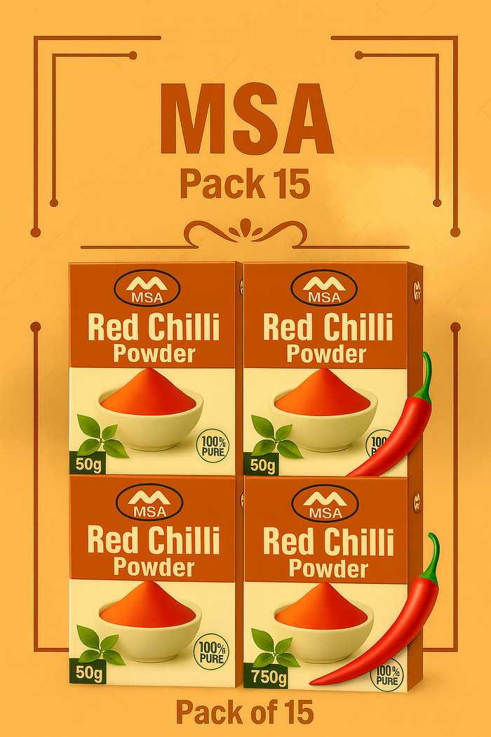 MSA Red Chilli Powder – Pack of 15 (750g)