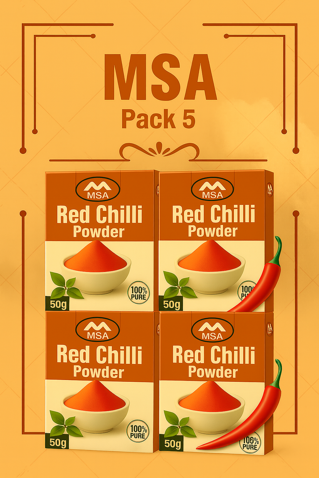 MSA Red Chilli Powder – Pack of 5 (250g)