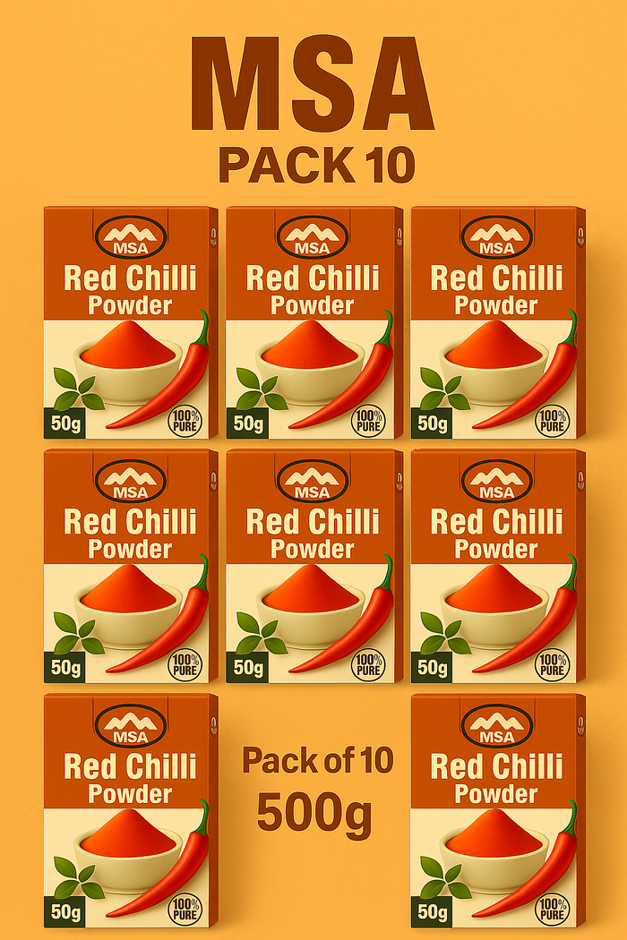 MSA Red Chilli Powder – Pack of 10 (500g)