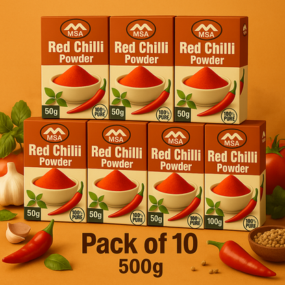 MSA Red Chilli Powder – Pack of 10 (500g)
