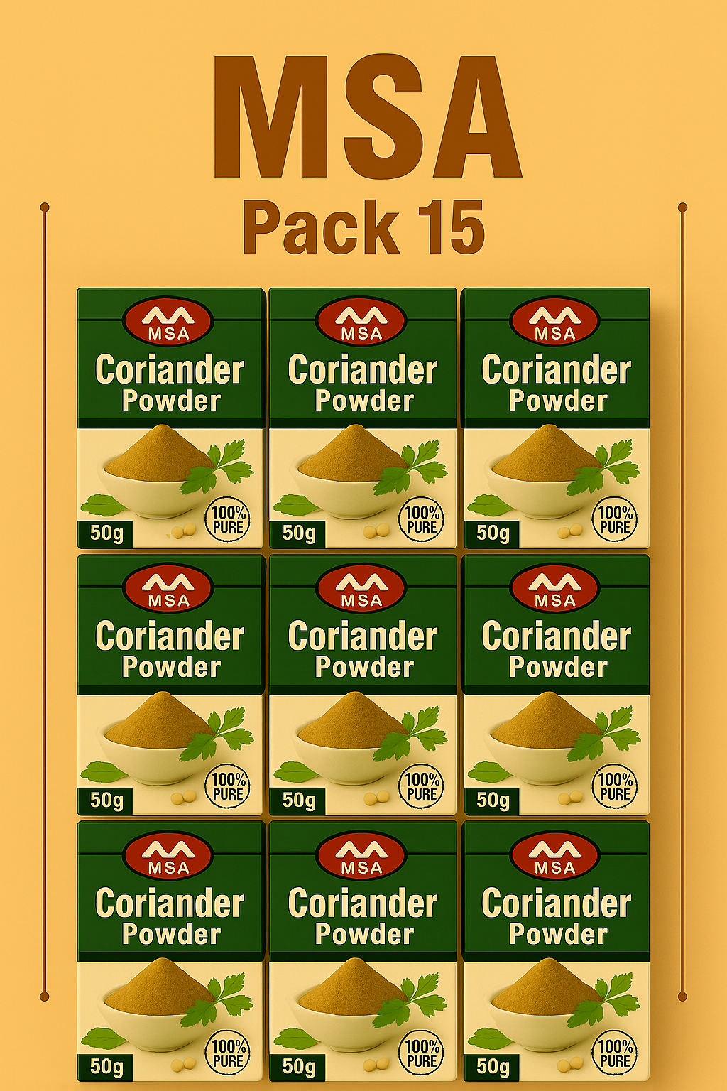 MSA Coriander (Dhania) Powder – Pack of 15 (750g)