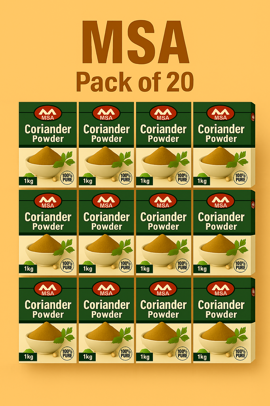 MSA Coriander (Dhania) Powder – Pack of 20 (1kg)