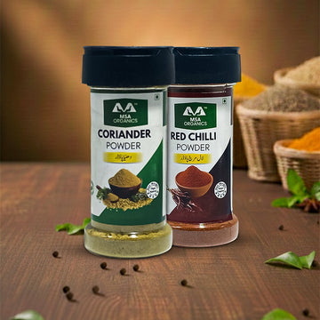 Pack of 2 Coriander 75g + Red Chilli 85g Bottle