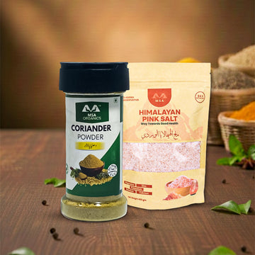 Pack of 2 Coriander 75g + Pink Salt 400g