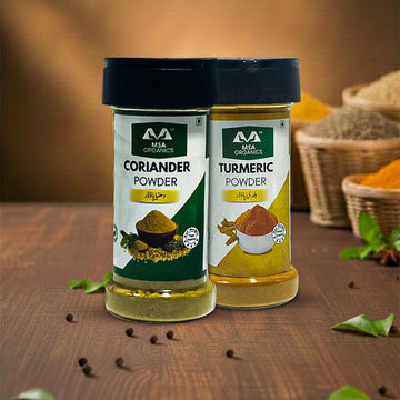 Pack of 2 Coriander 75g + Turmeric 100g Bottle