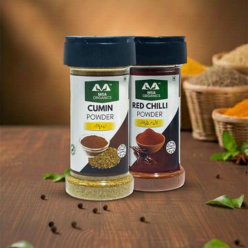 Pack of 2 Cumin 100g Bottle + Red Chilli 85g Bottle