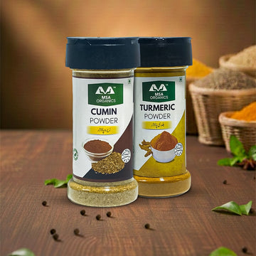 Pack of 2 Cumin 100g Bottle + Turmeric 100g Bottle
