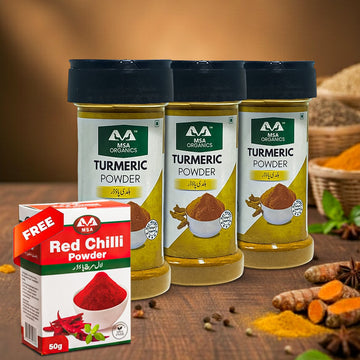 Pack of 3 Turmeric 100g Bottle + Free Box