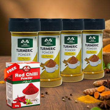 Pack of 4 Turmeric 100g Bottle + Free Box