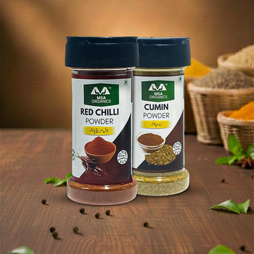 Pack of 2 Red Chilli 85g Bottle + Cumin 100g Bottle