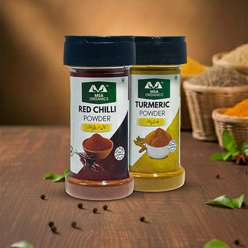 Pack of 2 Red Chilli 85g Bottle + Turmeric 100g Bottle