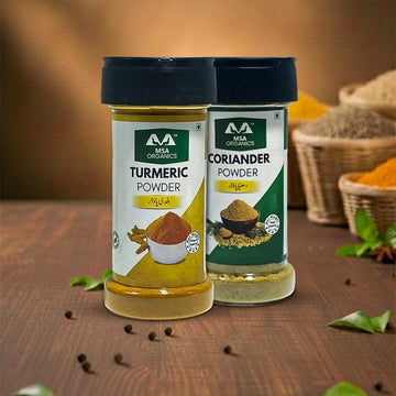 Pack of 2 Turmeric 100g Bottle + Coriander 75g Bottle