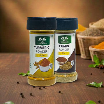 Pack of 2 Turmeric 100g Bottle + Cumin 100g Bottle