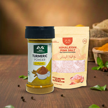 Pack of 2 Pink Salt 400g + Turmeric 100g Bottle